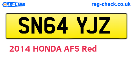 SN64YJZ are the vehicle registration plates.