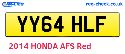 YY64HLF are the vehicle registration plates.