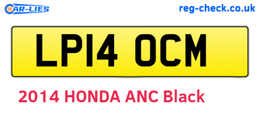LP14OCM are the vehicle registration plates.