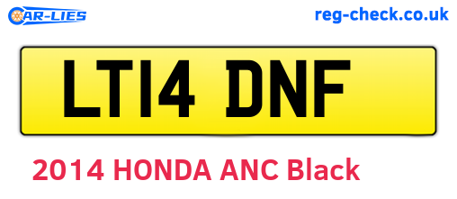 LT14DNF are the vehicle registration plates.