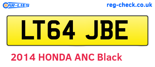 LT64JBE are the vehicle registration plates.