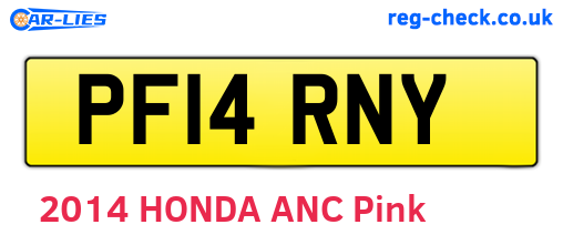 PF14RNY are the vehicle registration plates.