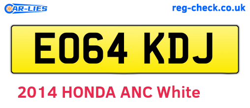 EO64KDJ are the vehicle registration plates.