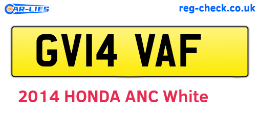 GV14VAF are the vehicle registration plates.