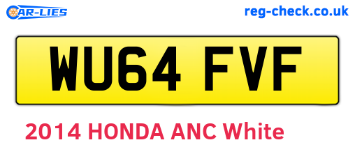 WU64FVF are the vehicle registration plates.