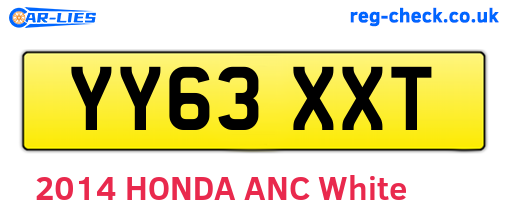 YY63XXT are the vehicle registration plates.