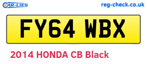 FY64WBX are the vehicle registration plates.