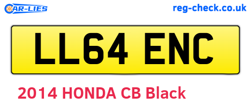 LL64ENC are the vehicle registration plates.