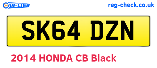 SK64DZN are the vehicle registration plates.