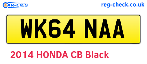 WK64NAA are the vehicle registration plates.