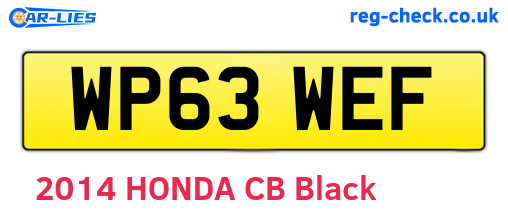 WP63WEF are the vehicle registration plates.