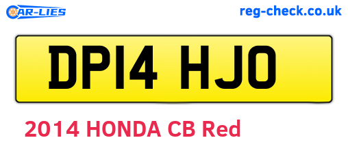 DP14HJO are the vehicle registration plates.