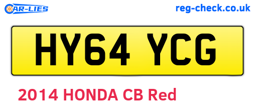 HY64YCG are the vehicle registration plates.