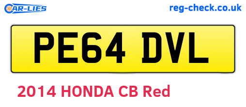 PE64DVL are the vehicle registration plates.
