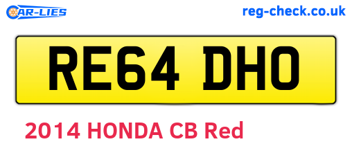 RE64DHO are the vehicle registration plates.