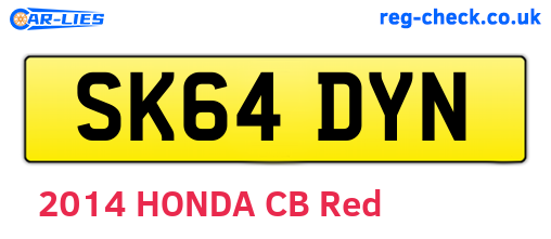 SK64DYN are the vehicle registration plates.