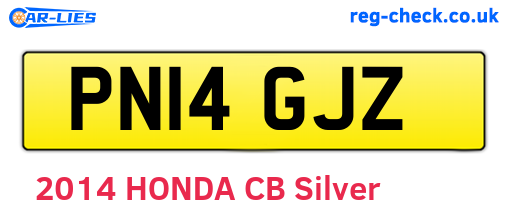 PN14GJZ are the vehicle registration plates.