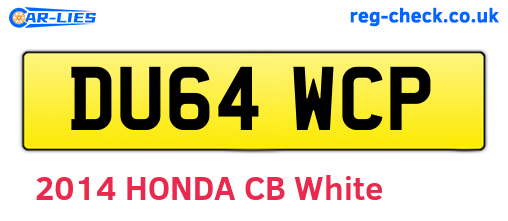 DU64WCP are the vehicle registration plates.
