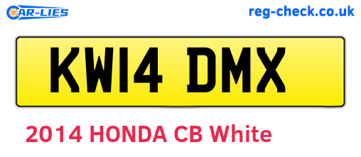 KW14DMX are the vehicle registration plates.