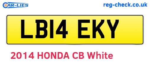 LB14EKY are the vehicle registration plates.