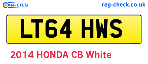 LT64HWS are the vehicle registration plates.