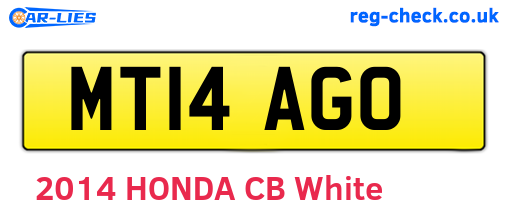 MT14AGO are the vehicle registration plates.