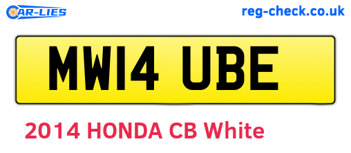 MW14UBE are the vehicle registration plates.