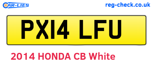PX14LFU are the vehicle registration plates.