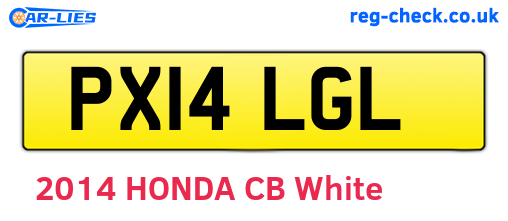 PX14LGL are the vehicle registration plates.
