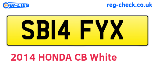 SB14FYX are the vehicle registration plates.