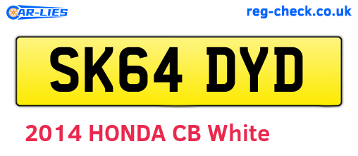 SK64DYD are the vehicle registration plates.