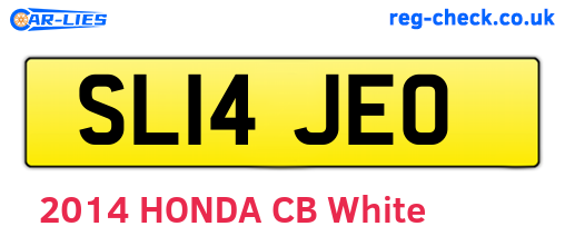 SL14JEO are the vehicle registration plates.