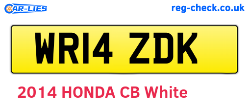 WR14ZDK are the vehicle registration plates.