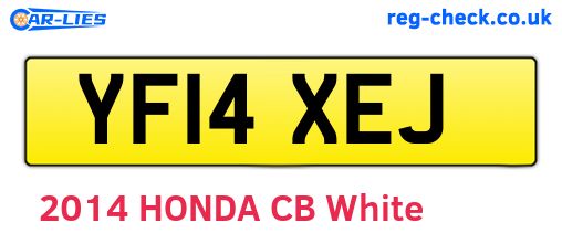 YF14XEJ are the vehicle registration plates.