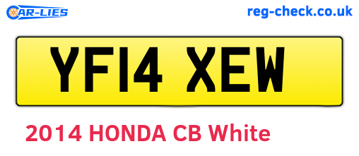 YF14XEW are the vehicle registration plates.
