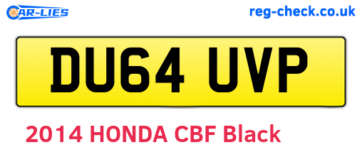 DU64UVP are the vehicle registration plates.