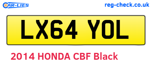 LX64YOL are the vehicle registration plates.