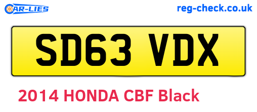 SD63VDX are the vehicle registration plates.