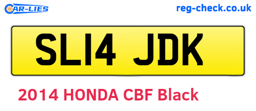 SL14JDK are the vehicle registration plates.