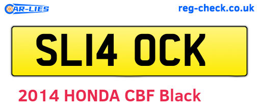 SL14OCK are the vehicle registration plates.