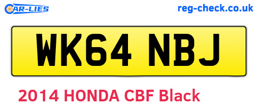 WK64NBJ are the vehicle registration plates.