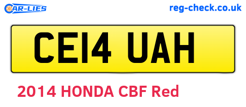 CE14UAH are the vehicle registration plates.