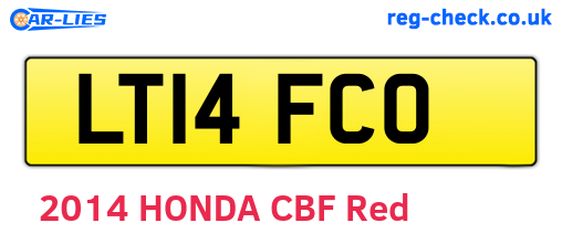 LT14FCO are the vehicle registration plates.