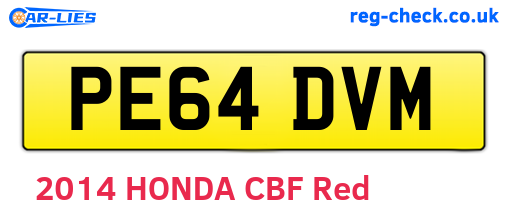 PE64DVM are the vehicle registration plates.
