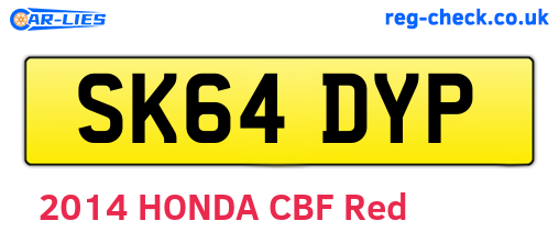 SK64DYP are the vehicle registration plates.