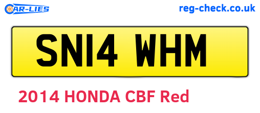 SN14WHM are the vehicle registration plates.