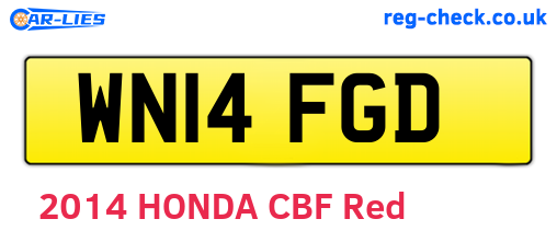 WN14FGD are the vehicle registration plates.