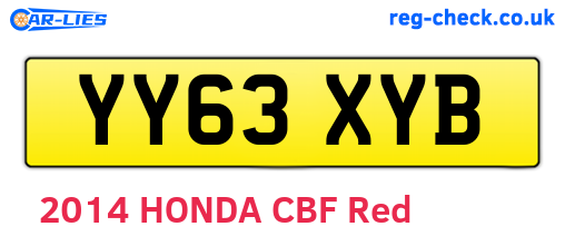 YY63XYB are the vehicle registration plates.