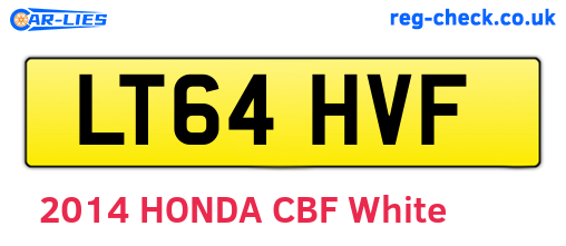 LT64HVF are the vehicle registration plates.