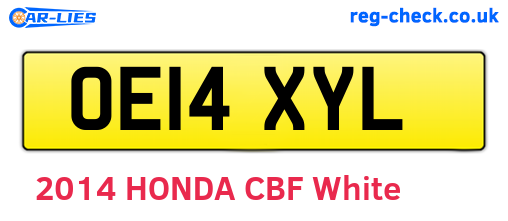 OE14XYL are the vehicle registration plates.
